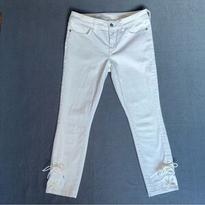 Pilcro and the Letterpress White Ankle Jeans‎ with Lace-Up Detail size 27